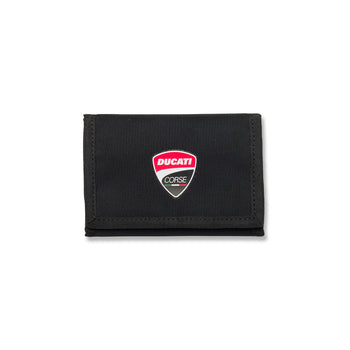 Portafoglio nero in tessuto con badge Ducati Corse, Brand, SKU o931000044, Immagine 0